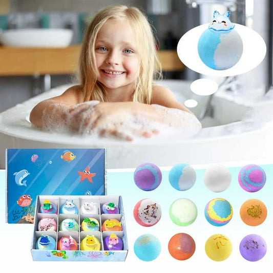 Dečije Kugle za Kupanje sa Igračkom Iznenađenja (12 Komada) | BATHJOY