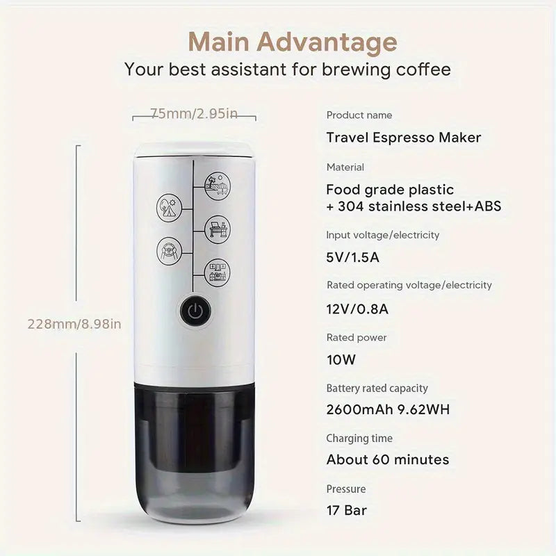 Prenosiva Kafe Mašina sa USB Punjenjem